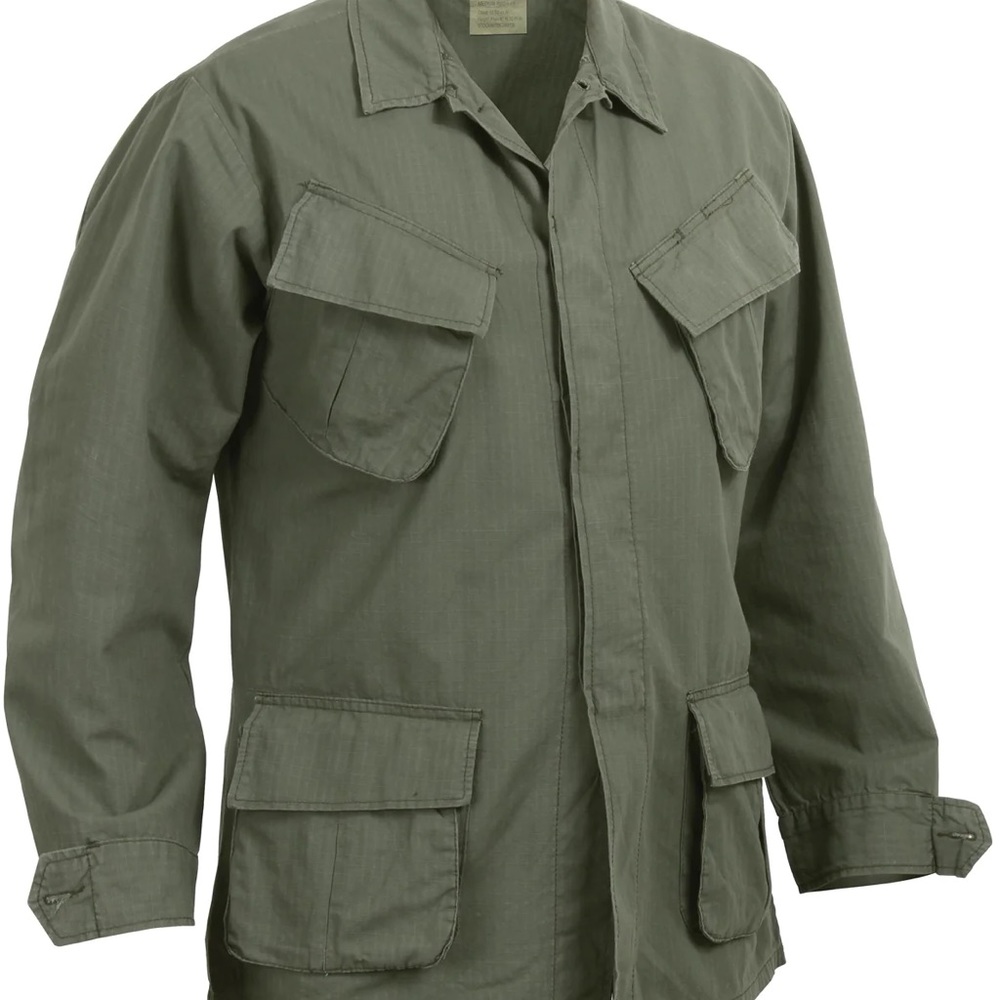 Vintage Vietnam era 1967 Military Olive green shirt Fatigue leisure combat shirt - Picture 2 of 10